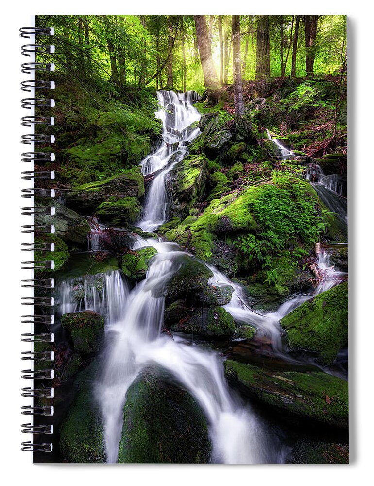 Appalachian Trail Spiral Notebook featuring the photograph Sages Ravine Waterfall by Bill Wakeley