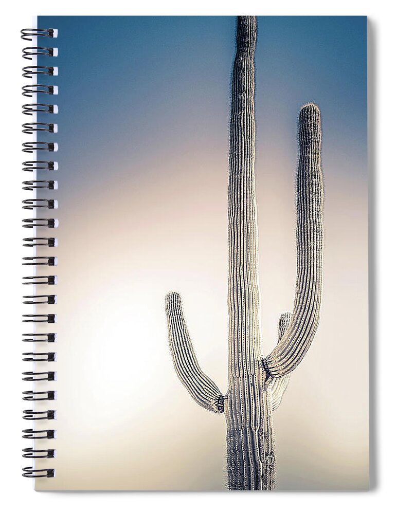 Atmospheric Spiral Notebook featuring the photograph Saguaro #5 by Jennifer Wright