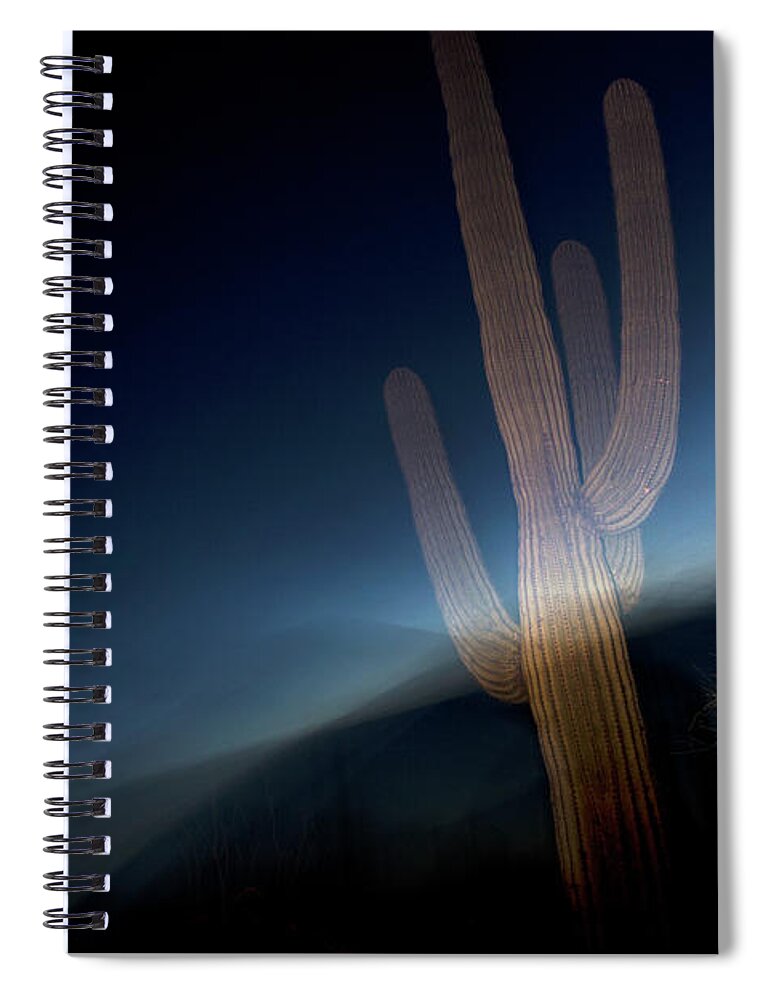 Arizona Spiral Notebook featuring the photograph Saguaro Dreams by Joseph Philipson