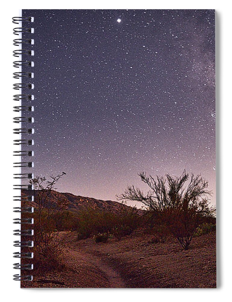 Stars Spiral Notebook featuring the photograph Saguaro National Park Stars by Chance Kafka
