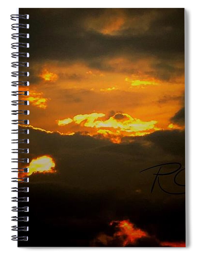 Sahara Sunsets Dynamite Sunsets Chroma Sunsets Spiral Notebook featuring the photograph Sahara Sunset by Ruben Carrillo