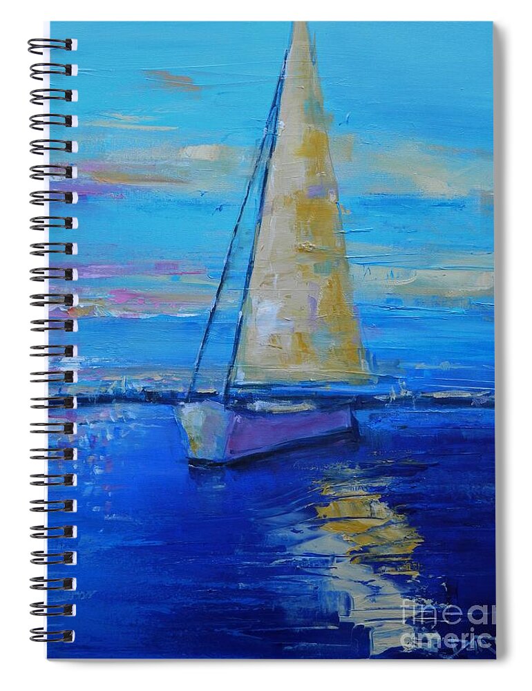 Sail Spiral Notebook featuring the painting Sail Away With Me by Dan Campbell