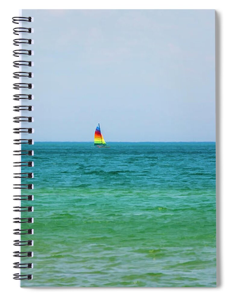 Port Crescent State Park Spiral Notebook featuring the photograph Sailing at Port Crescent State Park Michigan by LeeAnn McLaneGoetz McLaneGoetzStudioLLCcom