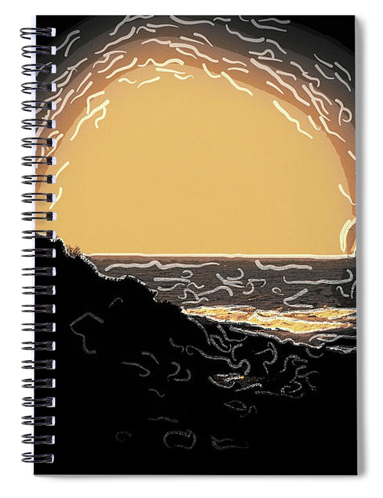  Spiral Notebook featuring the digital art Sailing Away by Chris Armytage