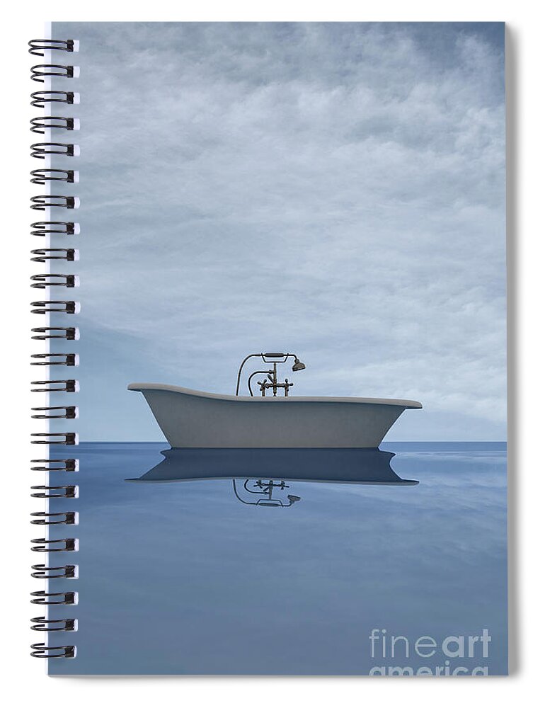 Clayton Spiral Notebook featuring the digital art Sailing Away by Clayton Bastiani