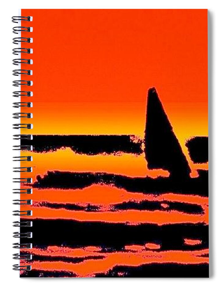 Sailiing Spiral Notebook featuring the photograph Sailing In Paradise - Silhouette by VIVA Anderson