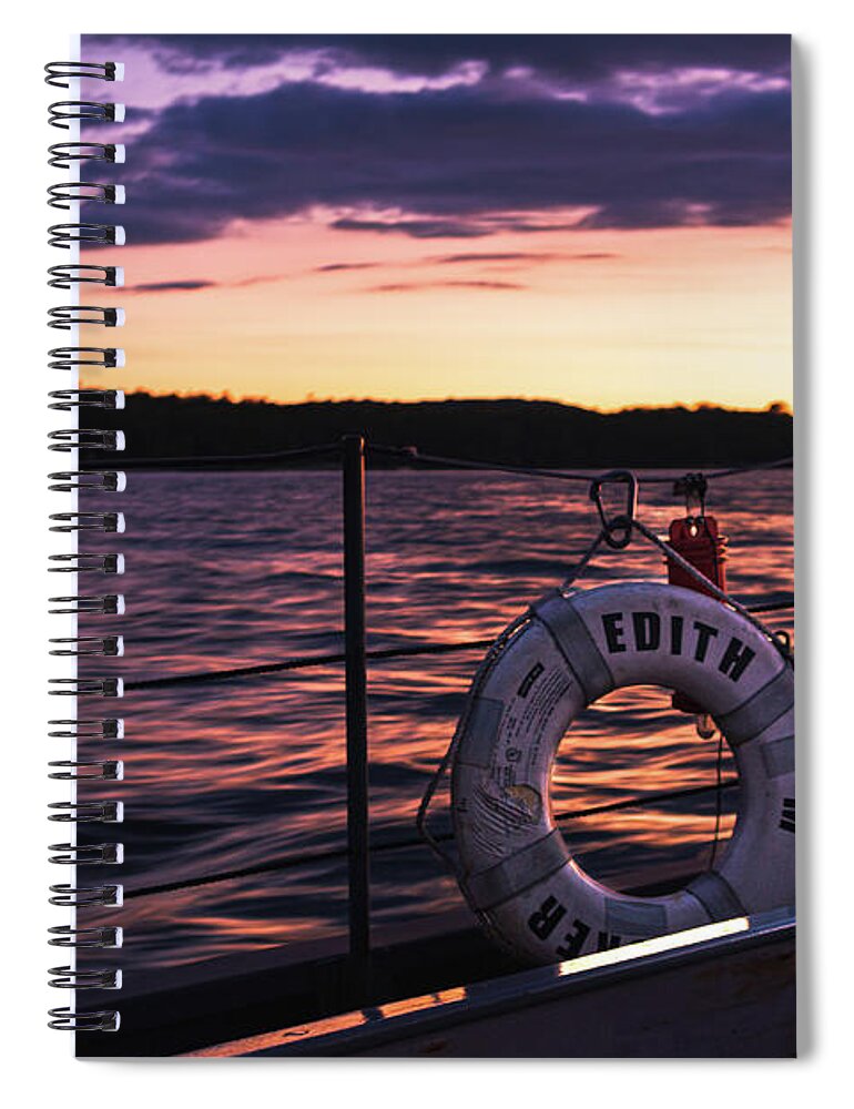 Sailing Spiral Notebook featuring the photograph Sailing on the Edith M Becker in Sister Bay, Wisconsin by Jeanette Fellows