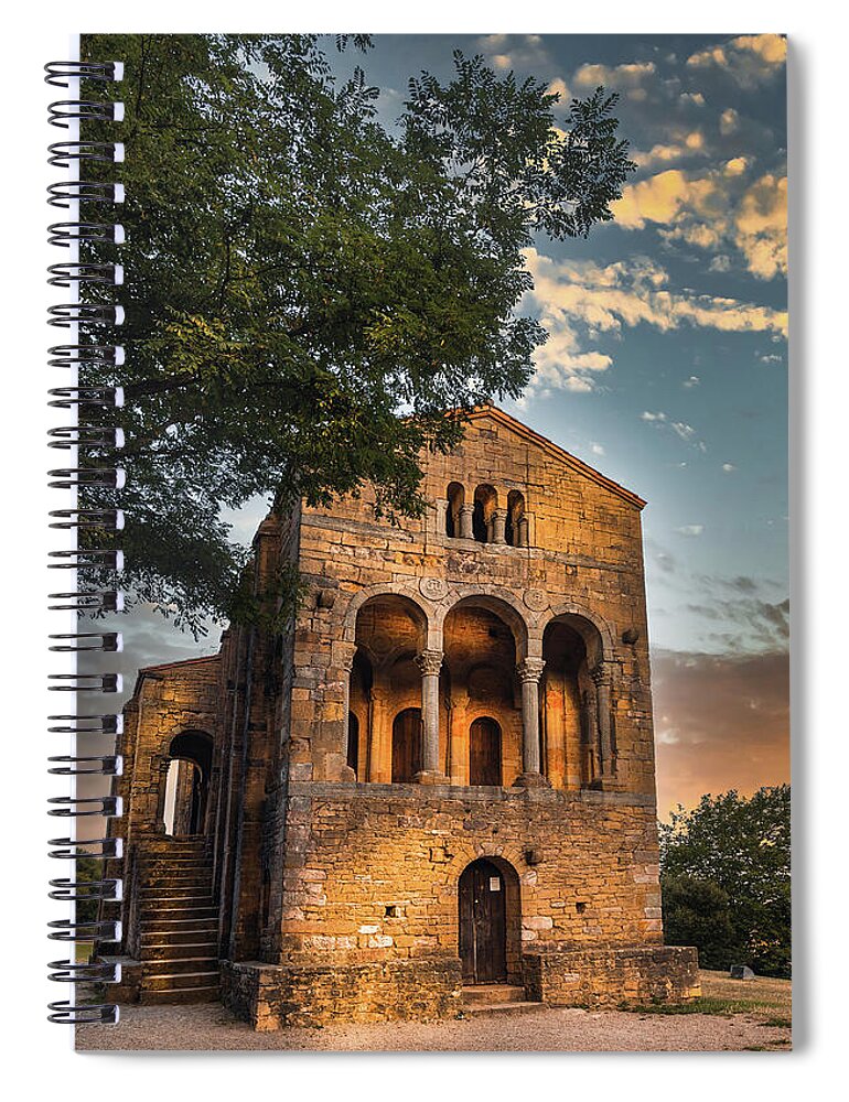 Stone Church Spiral Notebook featuring the photograph Saint Mary of Naranco by Micah Offman