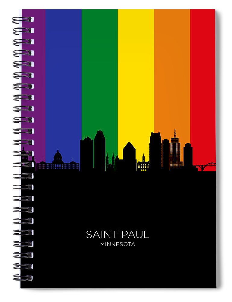 Saint Paul Minnesota Skyline #86 Spiral Notebook by Michael