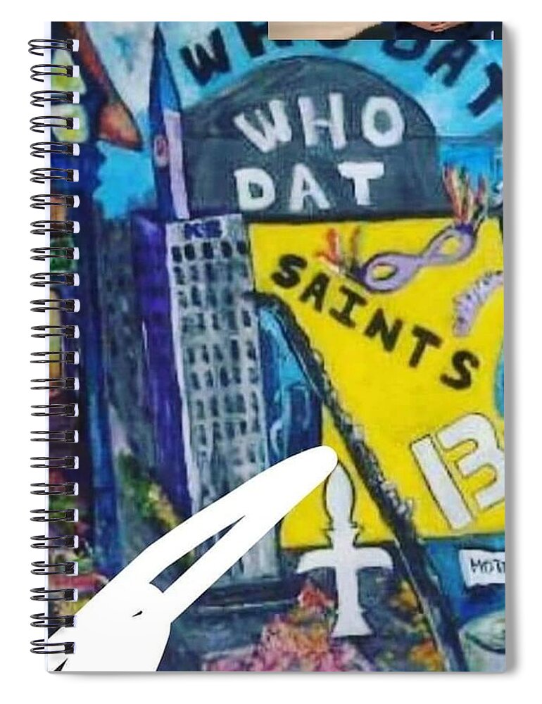 Saints Spiral Notebook featuring the painting Saints Nation by Julie TuckerDemps