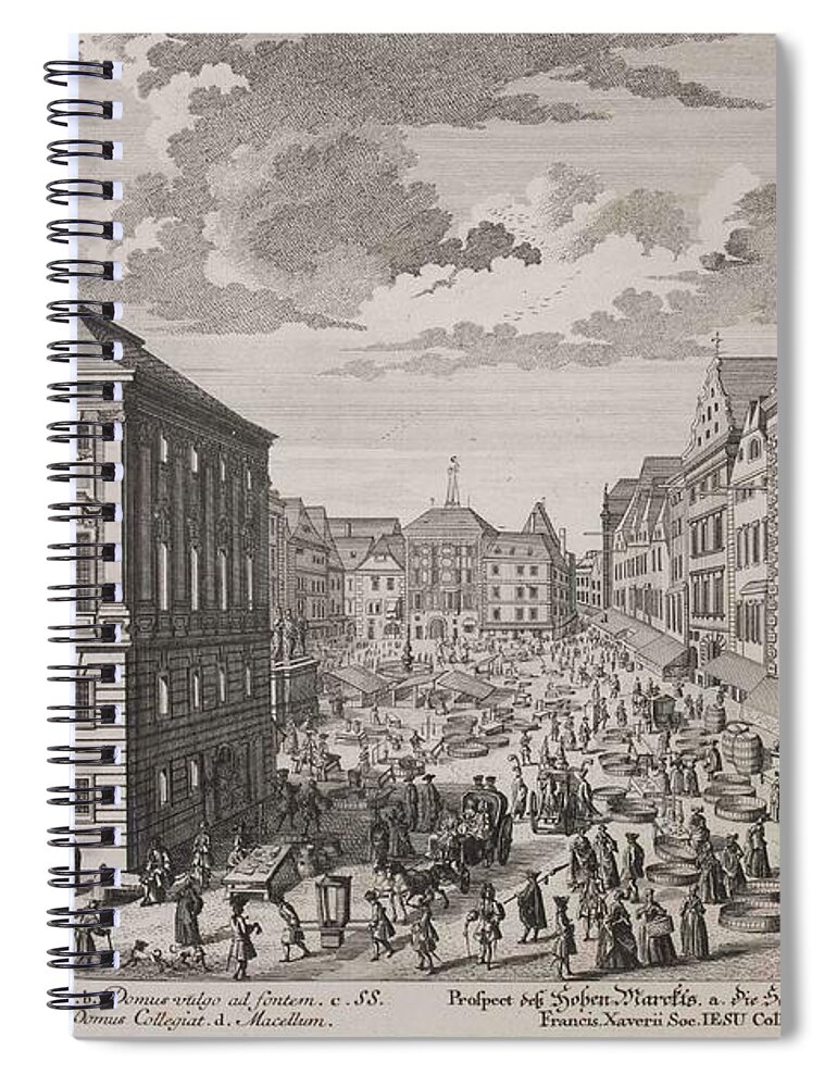 Rose Spiral Notebook featuring the painting Salomon Kleiner Augsburg by MotionAge Designs