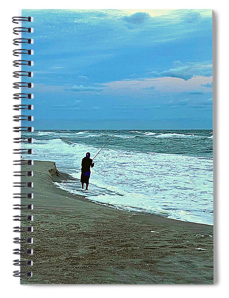 Fishing Spiral Notebook featuring the photograph Salt Air Therapy by Lee Darnell