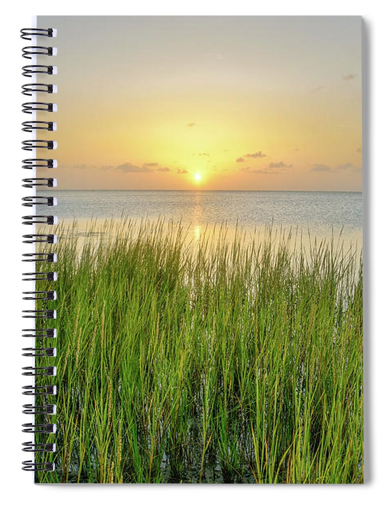 Howard Spiral Notebook featuring the photograph Salt Grass Sunset by Christopher Rice