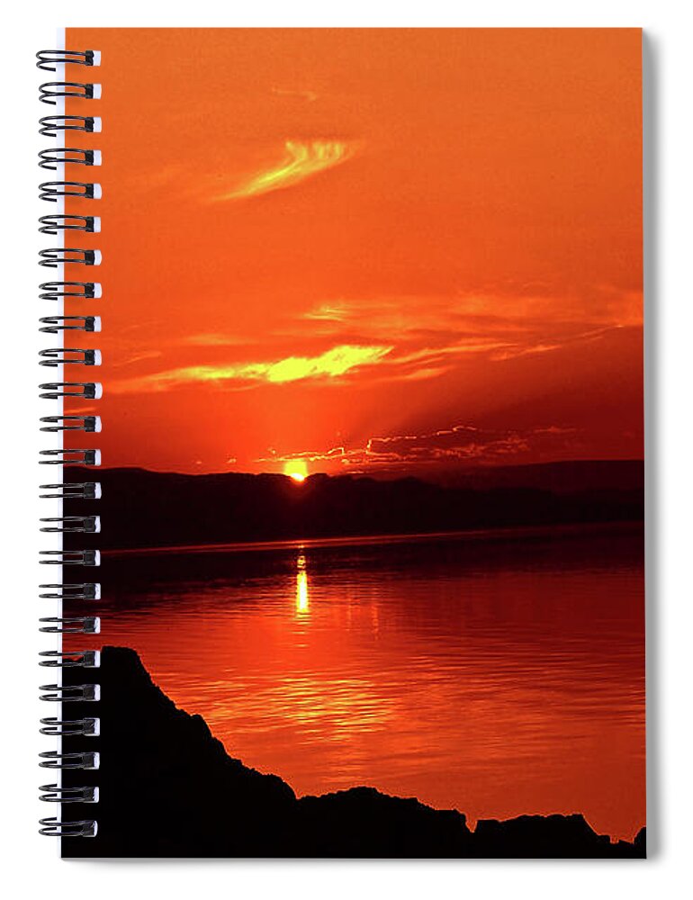 Sunset Spiral Notebook featuring the photograph Salt Lake Sunset by Steve mitchell