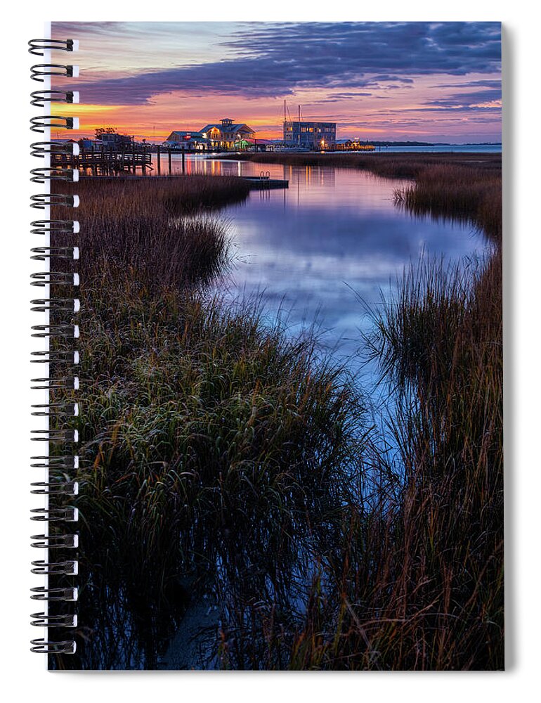 Southport Spiral Notebook featuring the photograph Salt Marsh Sunrise by Nick Noble
