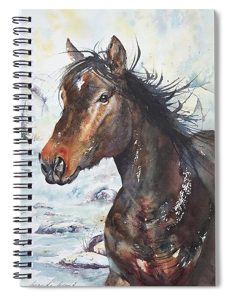 Horse Spiral Notebook featuring the painting Salt River Stallion by Amanda Amend