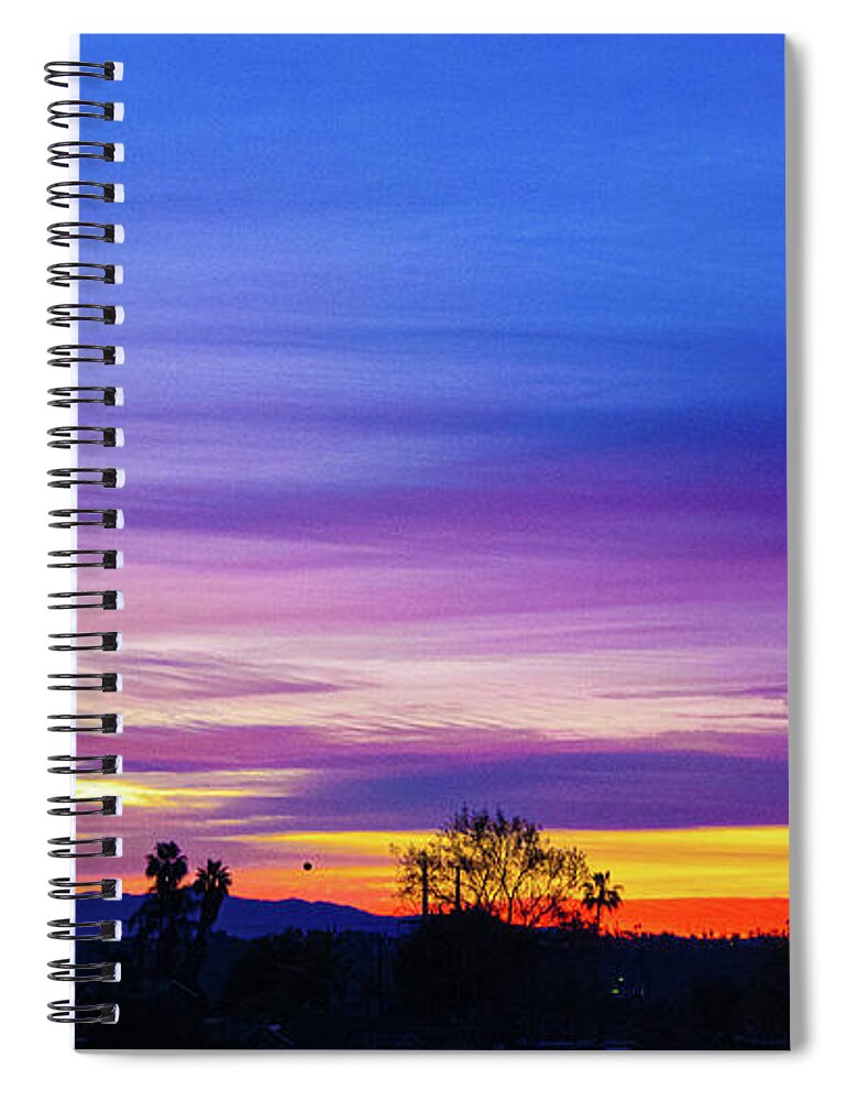 San Diego Spiral Notebook featuring the photograph San Diego Sunrise 2021 Purple by Phyllis Spoor