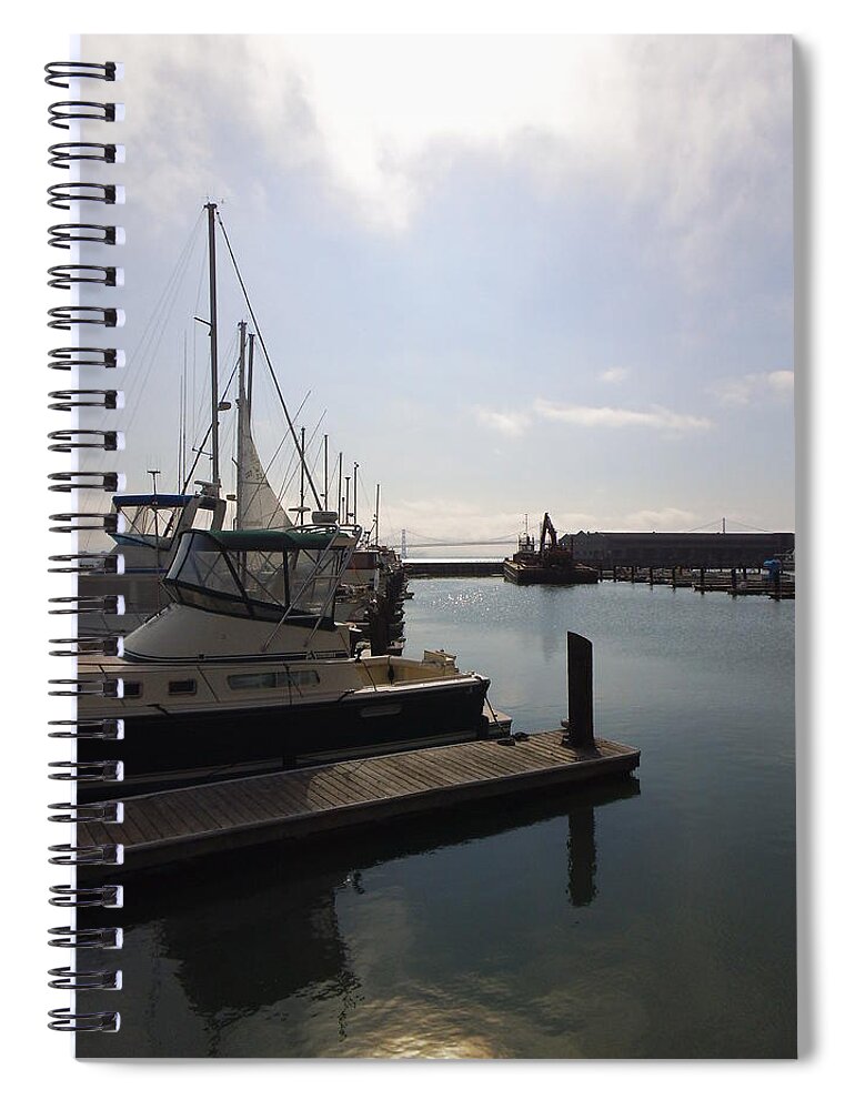  Spiral Notebook featuring the photograph San Francisco Docks by Heather E Harman