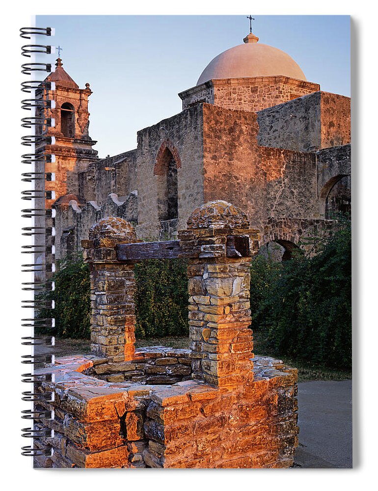 Mission San Jose Spiral Notebook featuring the photograph San Jose Well by Tom Daniel