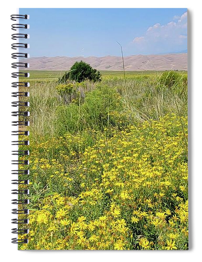 Flowers Spiral Notebook featuring the photograph Sand and Flowers by Ally White