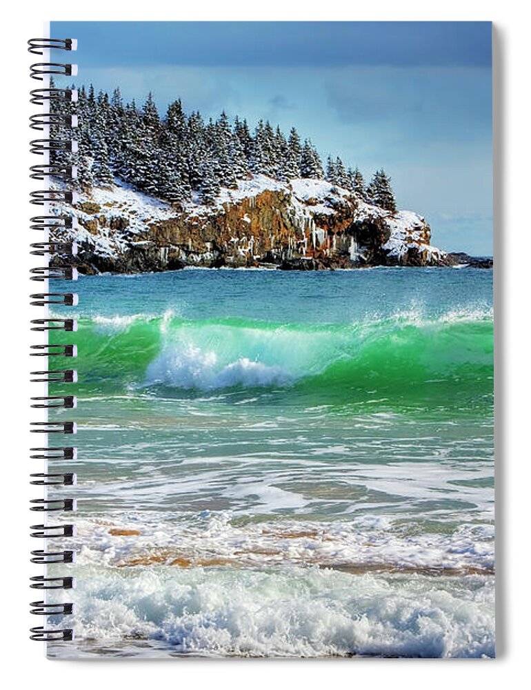 Acadia Spiral Notebook featuring the photograph Sand Beach 6249 by Greg Hartford