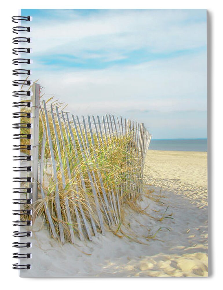 Sandy Neck Spiral Notebook featuring the photograph Sand Beach Ocean and Dunes by Brooke T Ryan