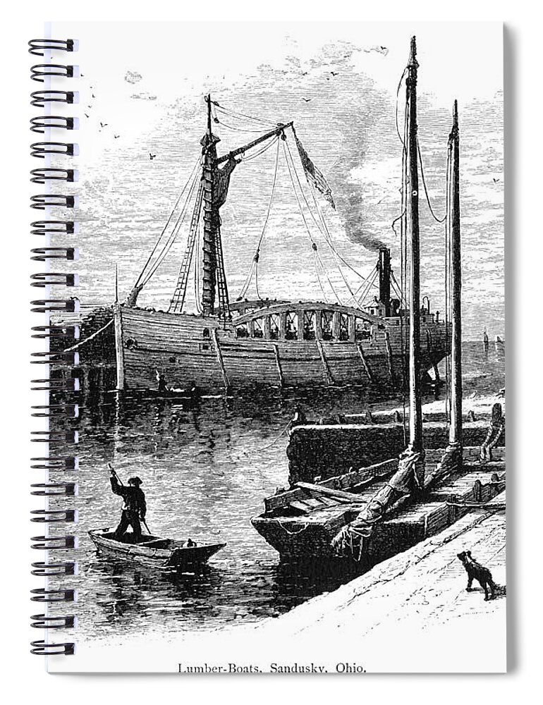 1872 Spiral Notebook featuring the drawing Sandusky, Ohio by John Douglas Woodward