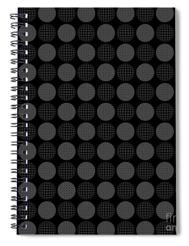 Geometric Spiral Notebook featuring the digital art Sans Covid I by Diego Taborda