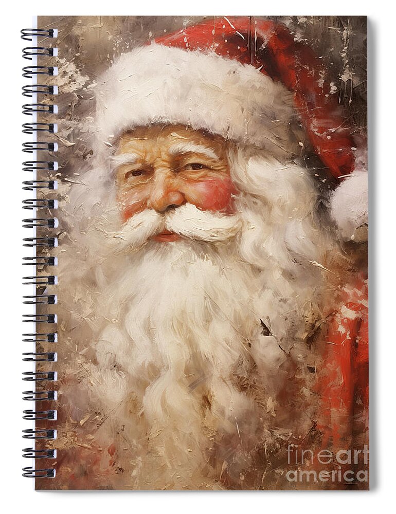 Santa Claus Spiral Notebook featuring the painting Santa Claus by Tina LeCour