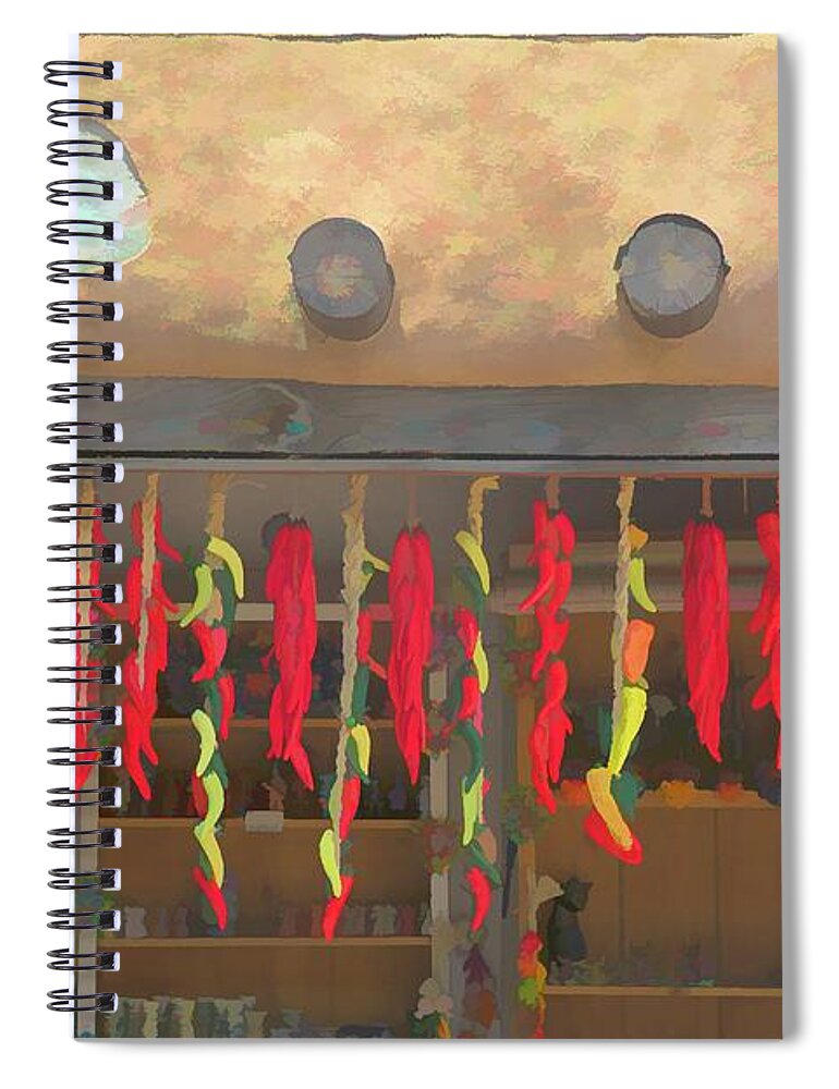 Red Spiral Notebook featuring the photograph Santa Fe Hot Peppers by JBK Photo Art