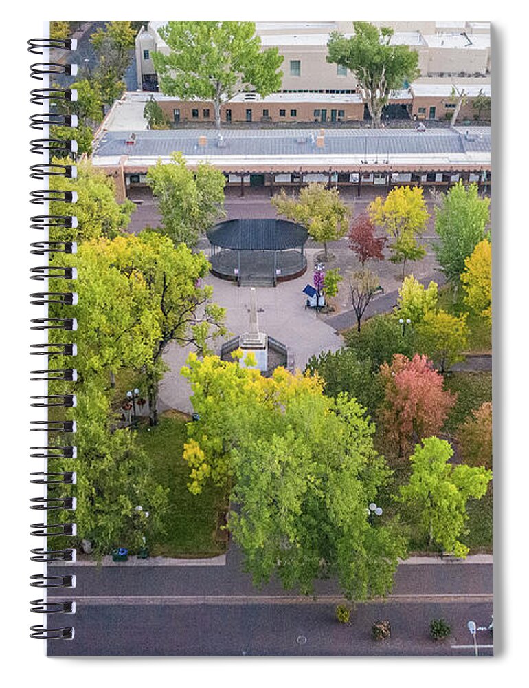 American West Spiral Notebook featuring the photograph Santa Fe Plaza by John McGraw