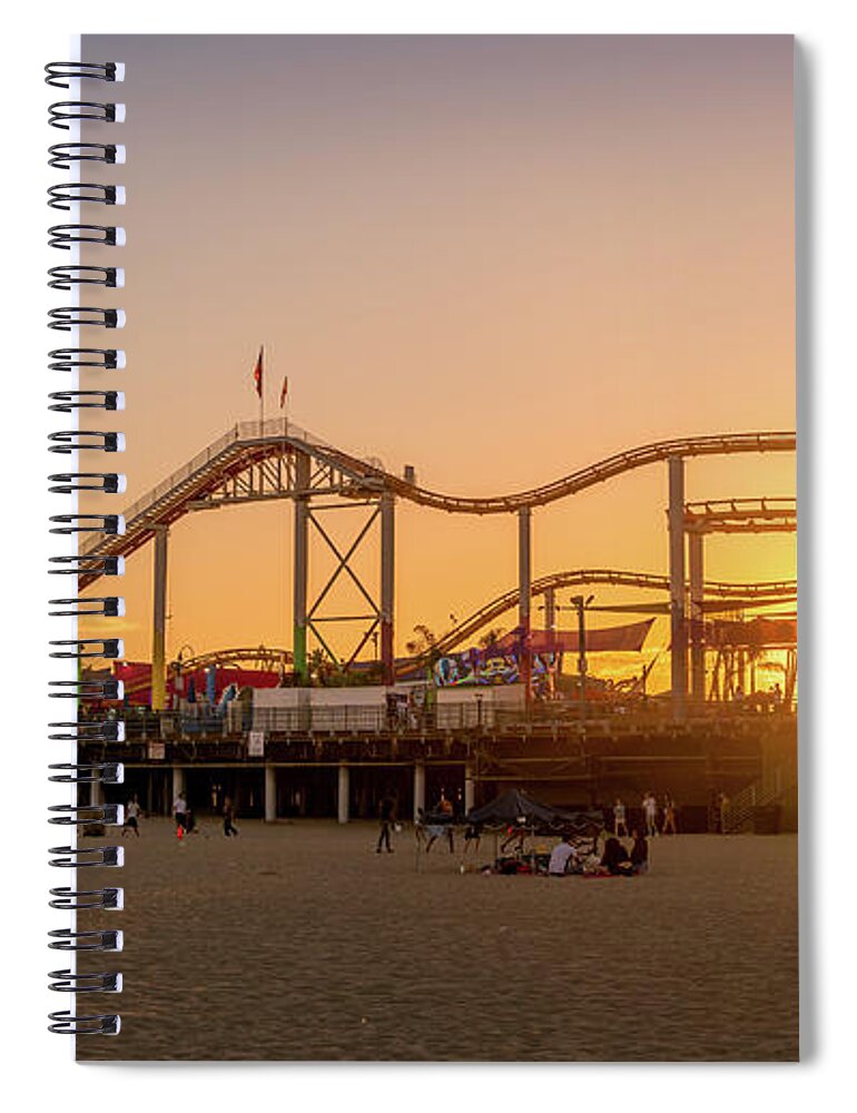 Amusement Park Spiral Notebook featuring the photograph Santa Monica Pier by Darrell DeRosia