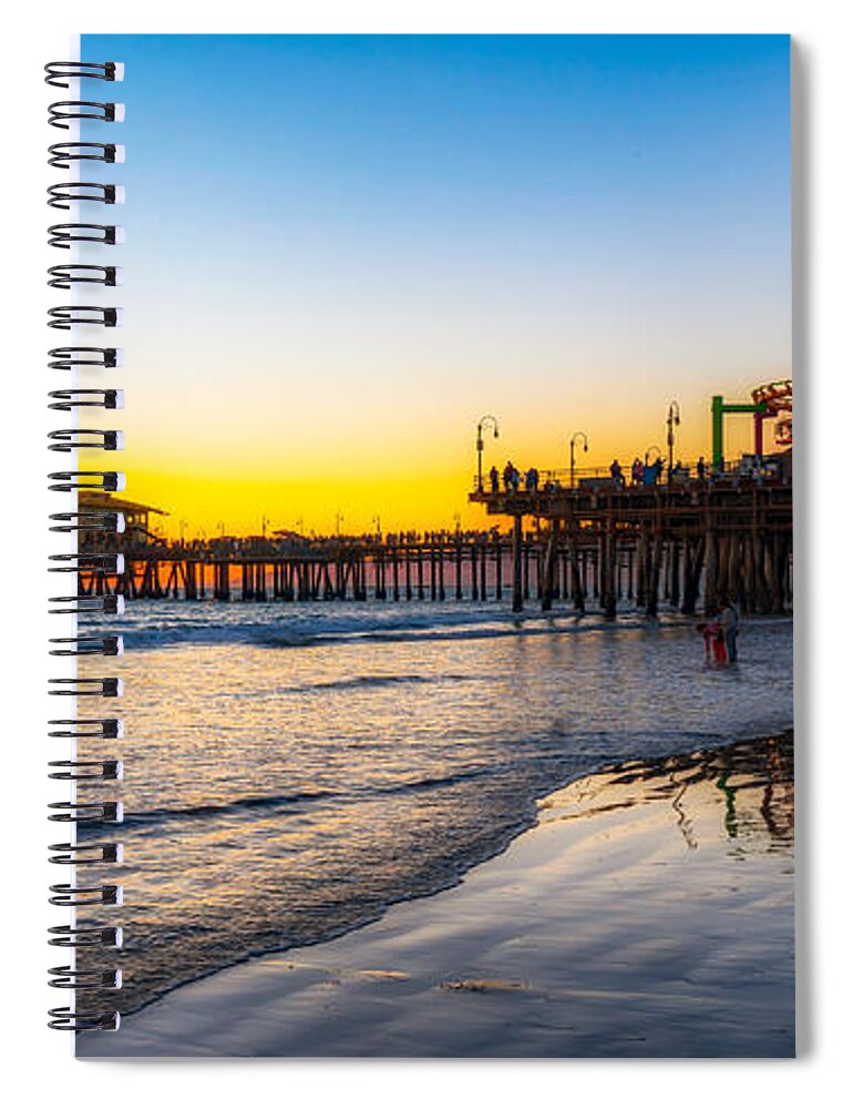 Sunset Spiral Notebook featuring the photograph Santa Monica Sunset by Michael Hope