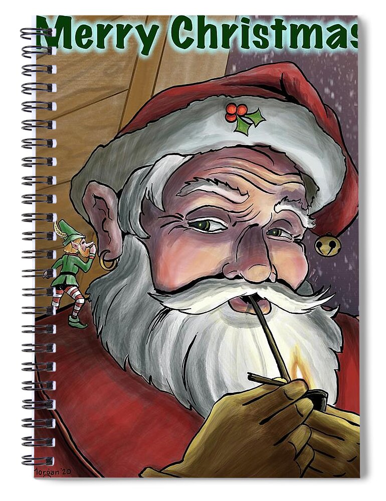 Santa Spiral Notebook featuring the digital art Santa Secret by Don Morgan