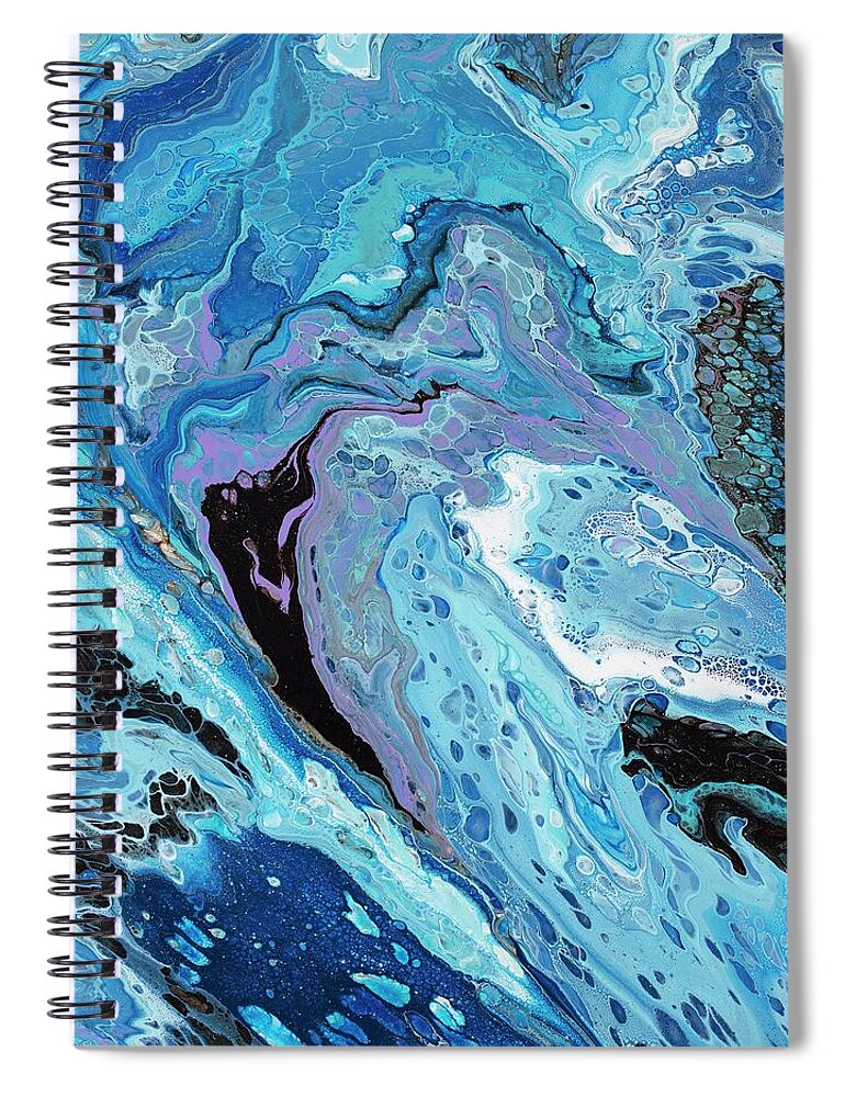 Ocean Spiral Notebook featuring the painting Sapphire by Tamara Nelson