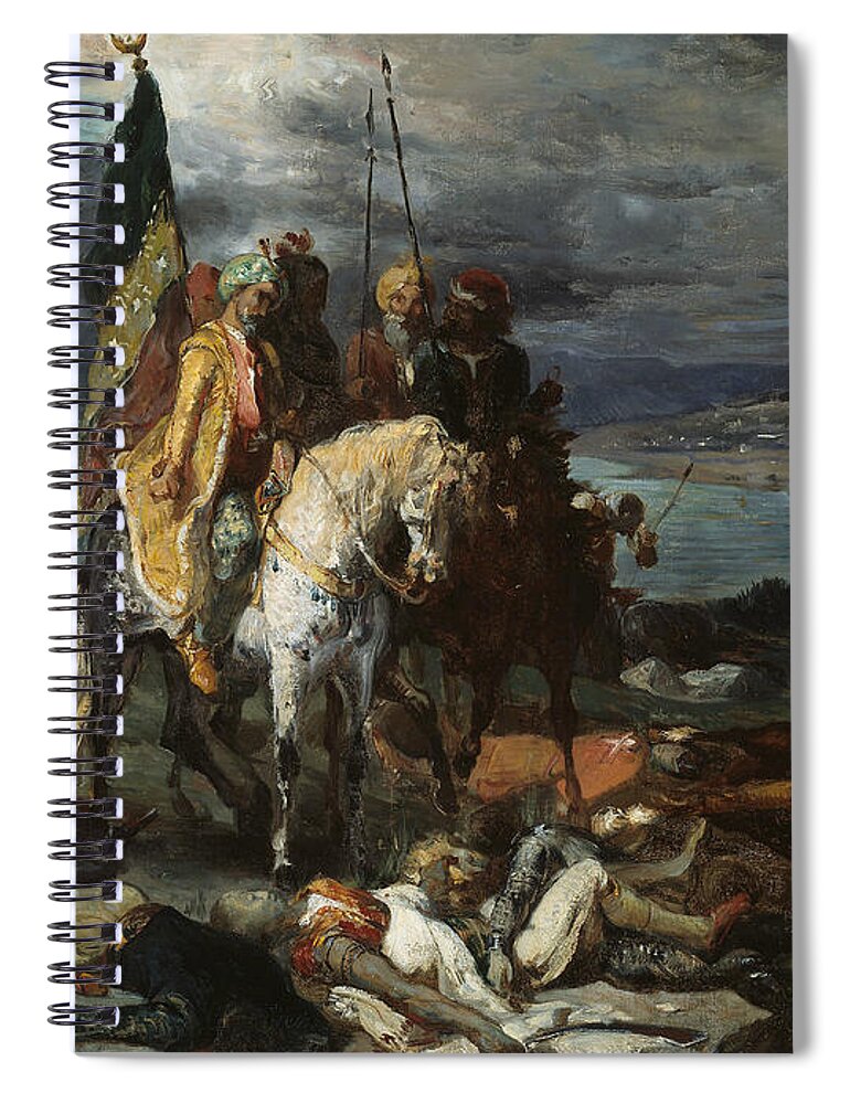 French Painter Spiral Notebook featuring the painting Saracens and Crusaders by Theodore Chasseriau