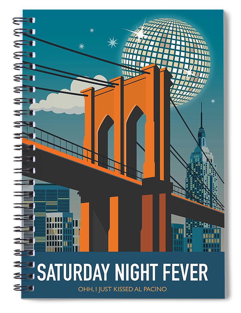 Movie Poster Spiral Notebook featuring the digital art Saturday Night Fever - Alternative Movie Poster by Movie Poster Boy