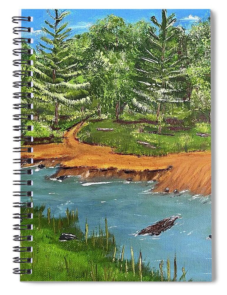 Oil Spiral Notebook featuring the painting Sauble Memories by Lisa White