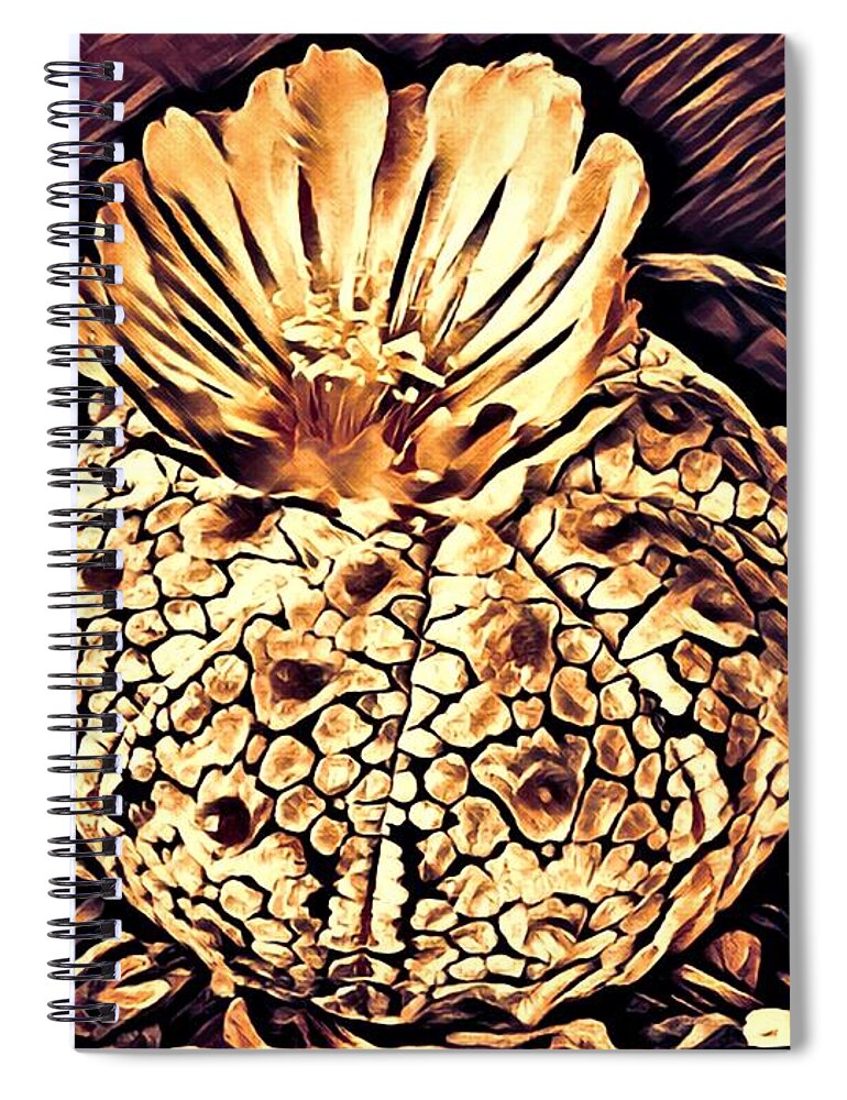 Cactus Spiral Notebook featuring the digital art SB Cactus Flower 0004D16 by Selena Boron