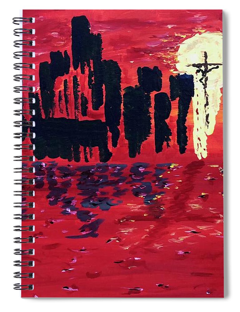 Dawn Spiral Notebook featuring the painting Scape by Bethany Beeler