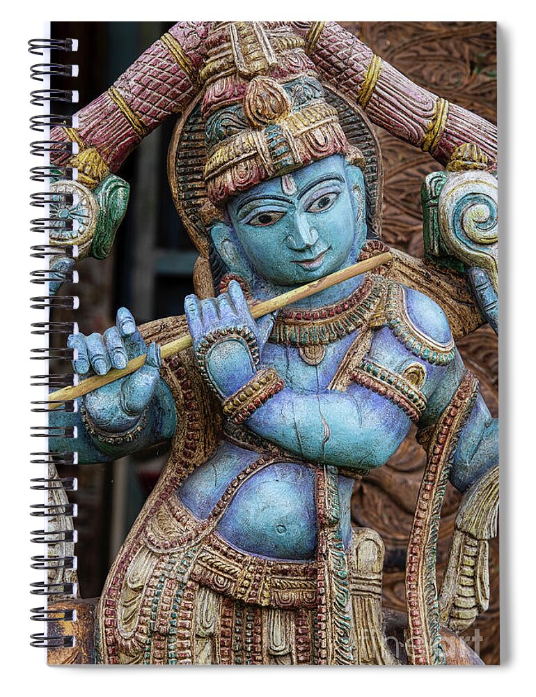 Hari Krishna Spiral Notebook featuring the photograph Sacred Krishna by Tim Gainey