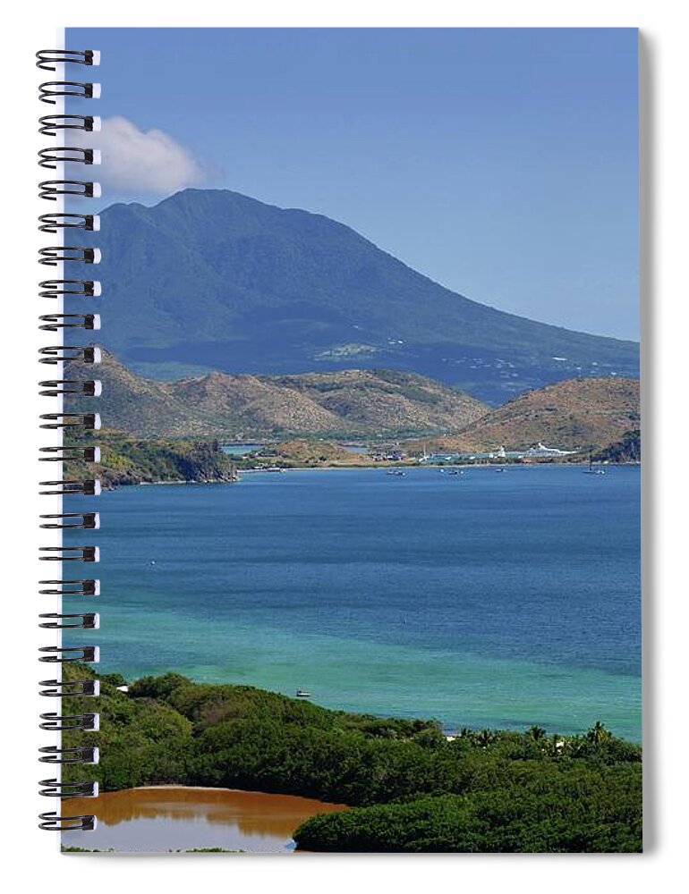 Blue Spiral Notebook featuring the photograph Scenic Frigate Bay, St Kitts by On da Raks