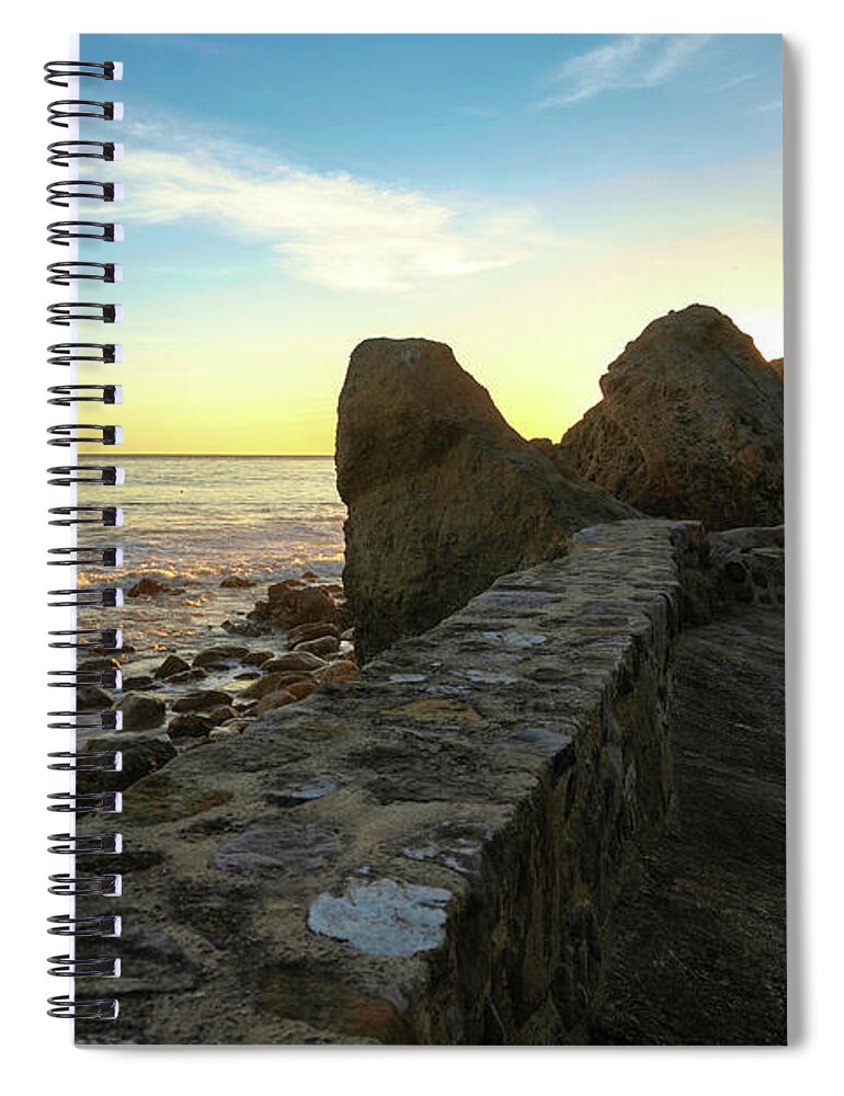 Malibu Spiral Notebook featuring the photograph Scenic Overlook in Malibu California by Matthew DeGrushe