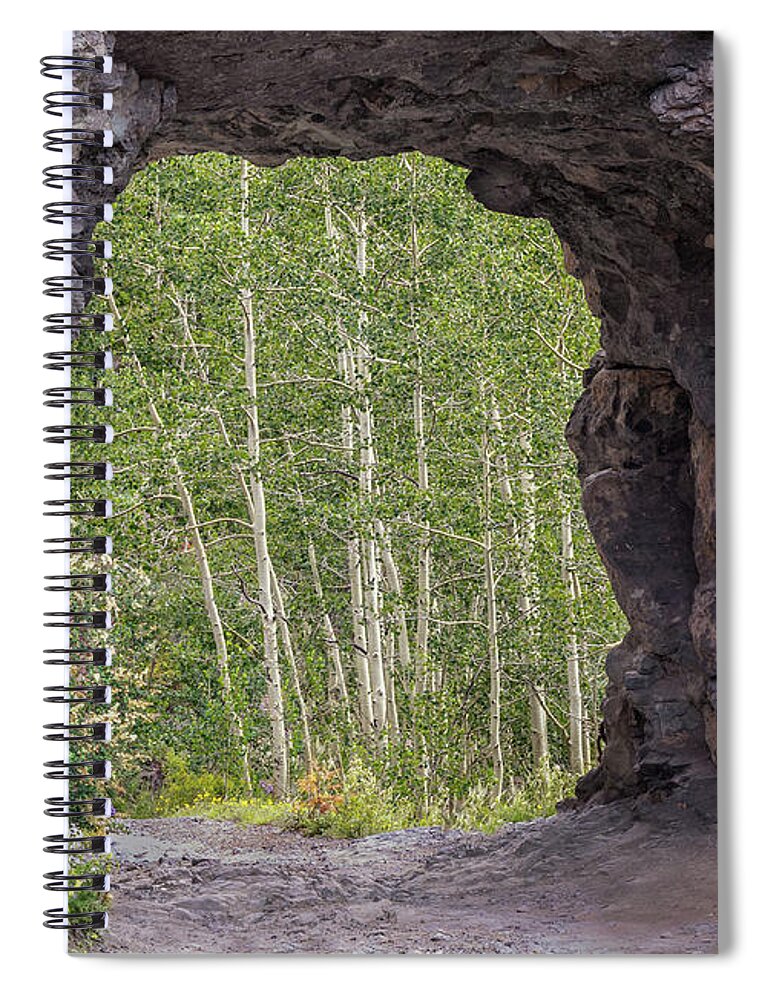 San Juan Mountains Spiral Notebook featuring the digital art Scenic Tunnel On a Mountain Trail by James Woody
