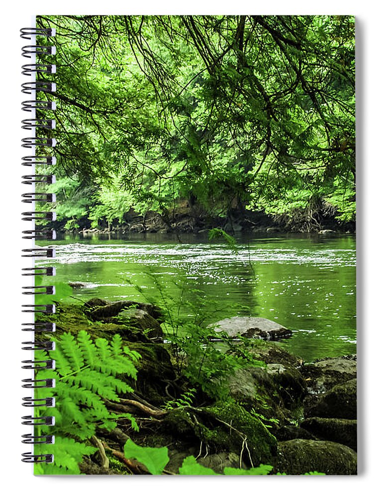 Adirondacks Spiral Notebook featuring the photograph Schroon River Adirondacks by Louis Dallara
