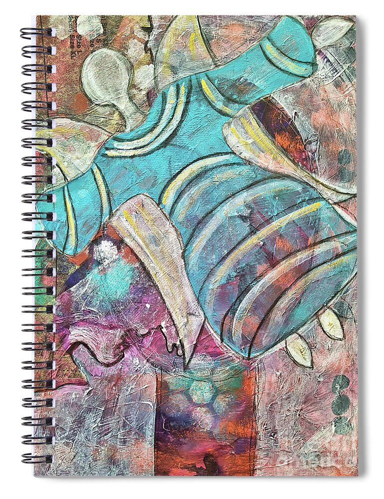 Guardian Angel Spiral Notebook featuring the mixed media Schutzengel - Guardian Angel by Mimulux Patricia No