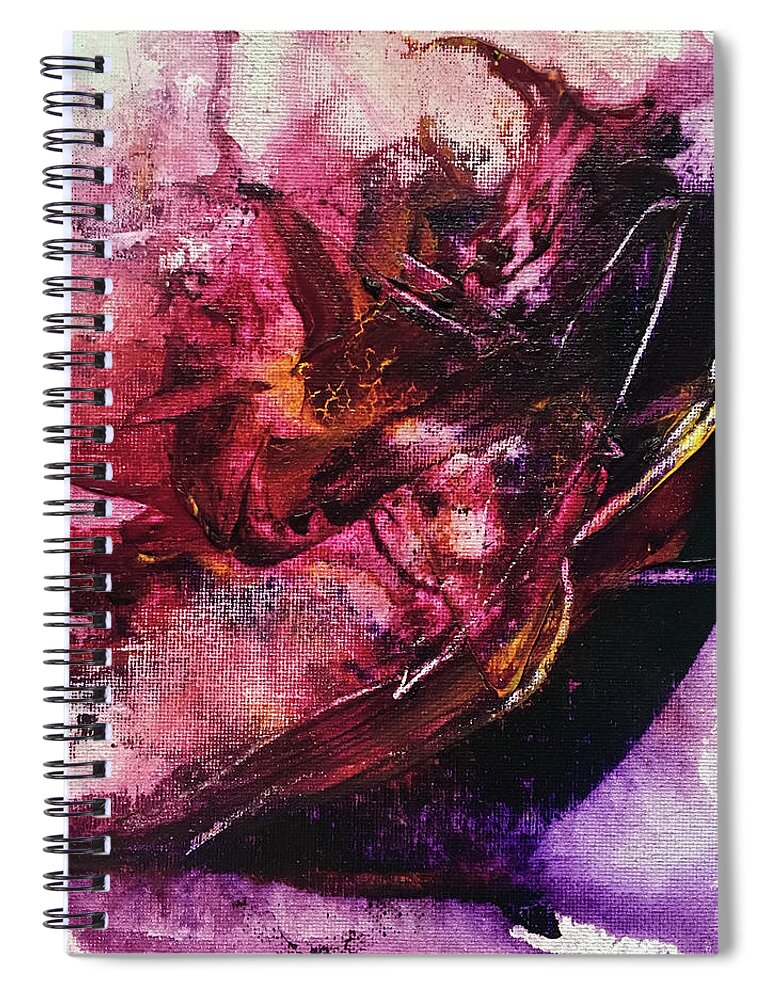 Abstract Art Spiral Notebook featuring the painting Scorn Marauder by Rodney Frederickson