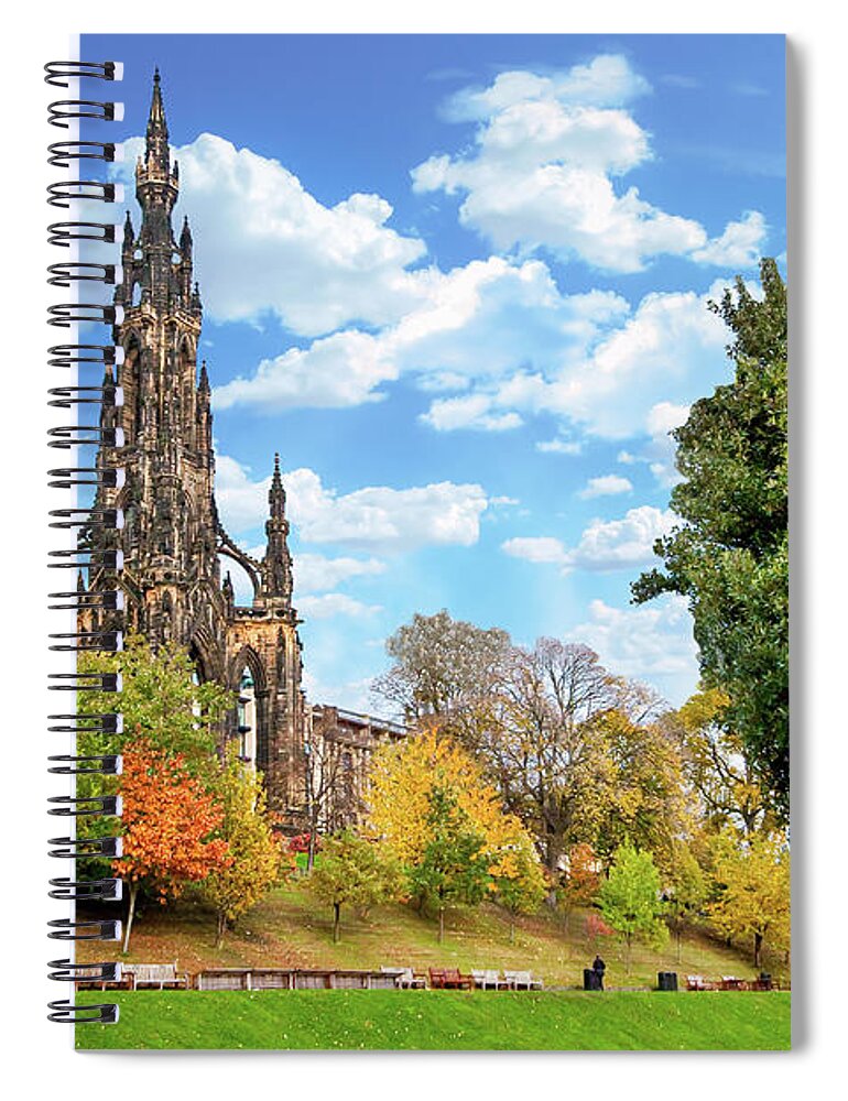 Scots Memorial Spiral Notebook featuring the digital art Scots Memorial - City of Edinburgh by SnapHappy Photos