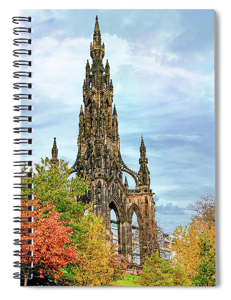 Edinburgh Spiral Notebook featuring the digital art Scots Memorial by SnapHappy Photos