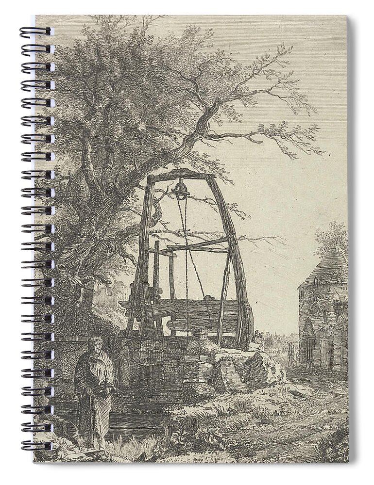 18th Century Art Spiral Notebook featuring the relief Scottish Beggars Resting near a Well by Paul Sandby